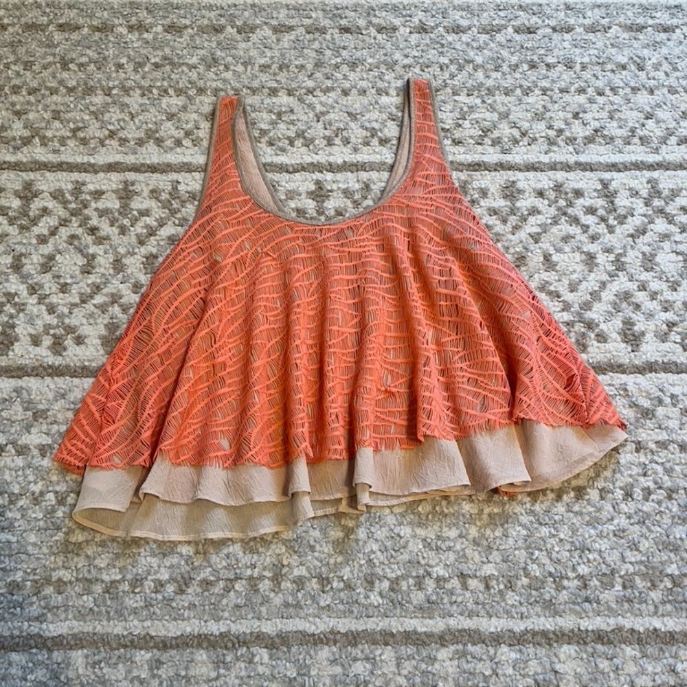 Orange Cropped Tank Top